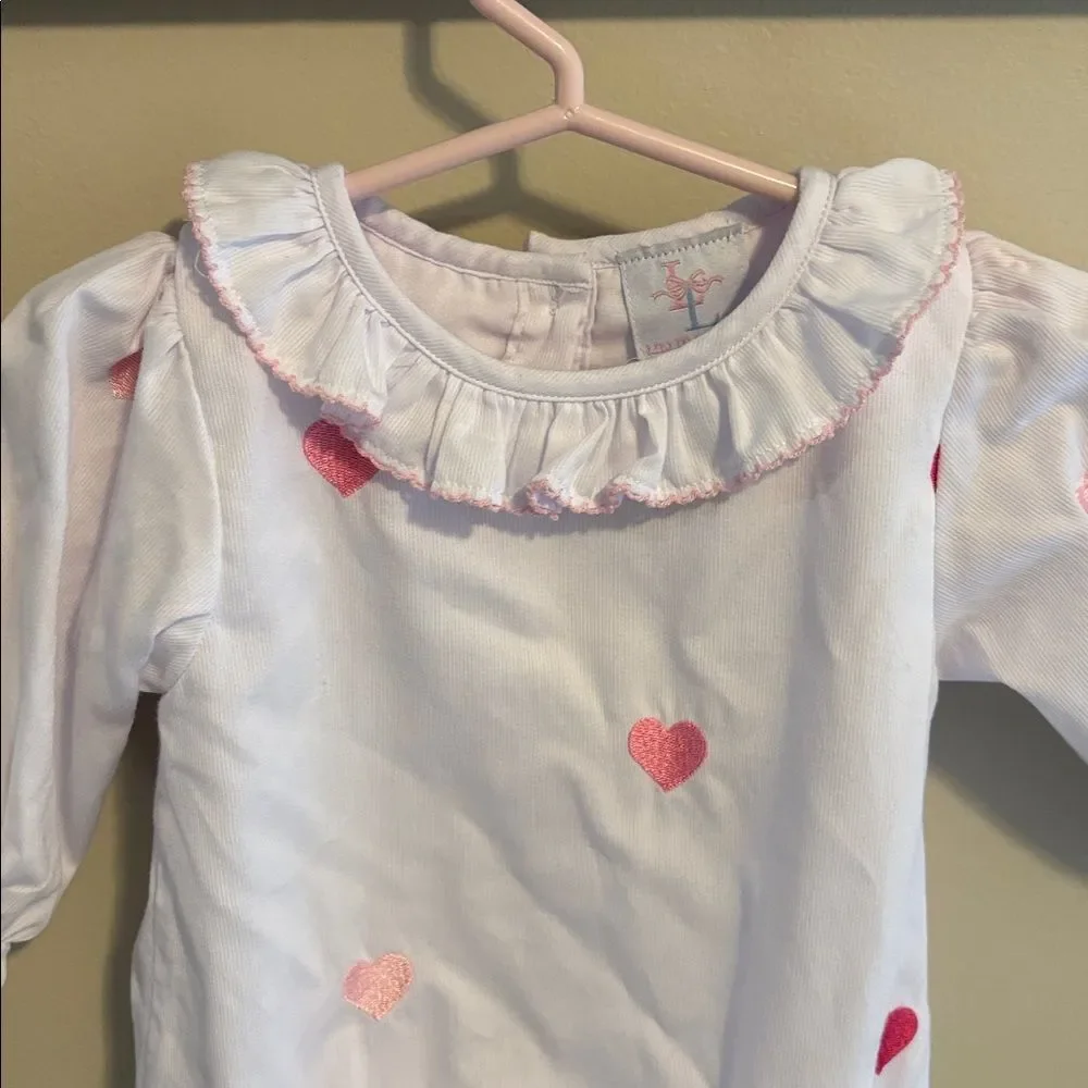 Lillie & Lilah White and Pink Heart bubble size 6 months